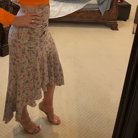 Alice + Olivia Freida Rouched High Midi Skirt - Picture 5 of 5